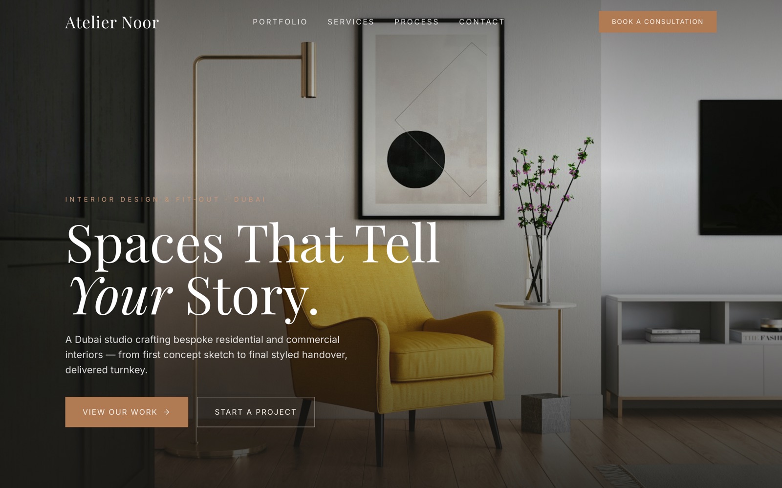 Dubai Interior Studio website screenshot