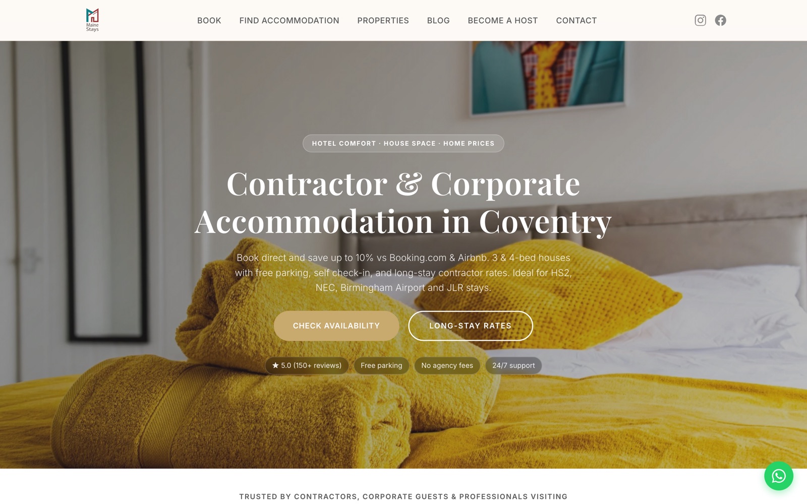 Maine Stays website screenshot